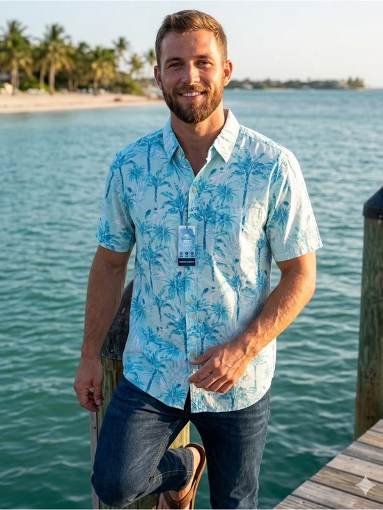 IZOD Other - IZOD Saltwater Collection Men’s Camp Shirt. NWT
